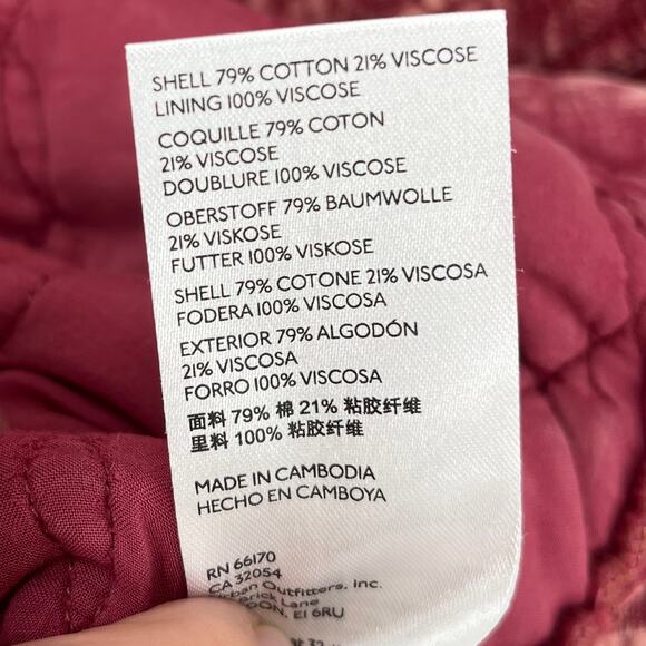 Anthropologie Pilcro The Fielder Quilted Shacket Jacket Brick Red Women's XS - Picture 7 of 9